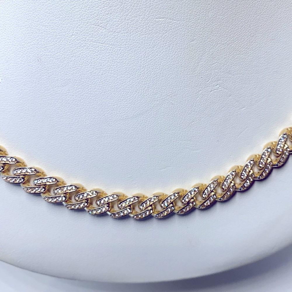 NEW 14K Solid Gold Cuban Necklace CZ
